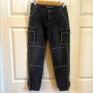 Michael Kors Black Studded Pants size 2 like new